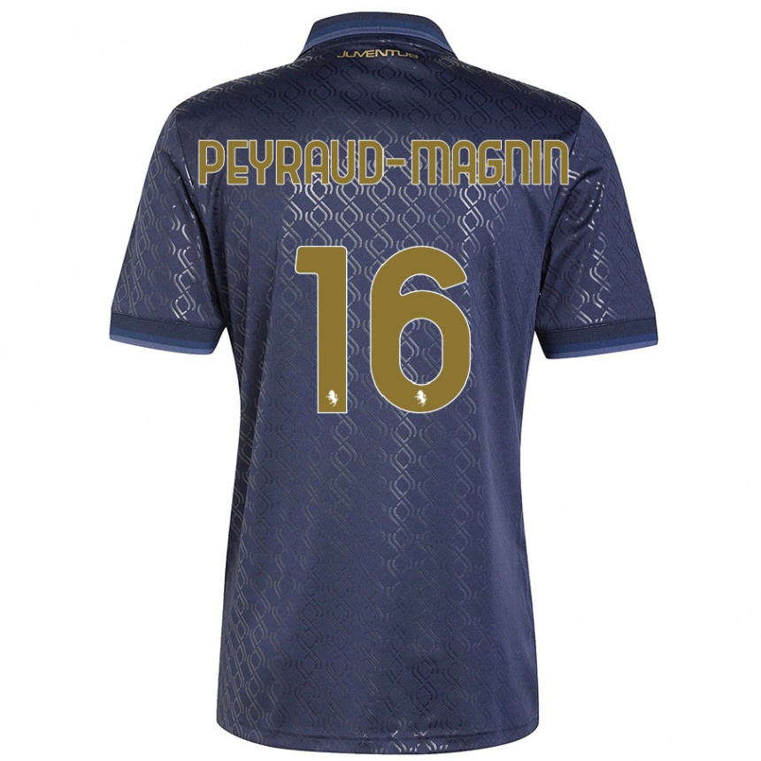 Enfant Football Maillot Pauline Peyraud-Magnin #16 Bleu Marine Troisieme 2024/25