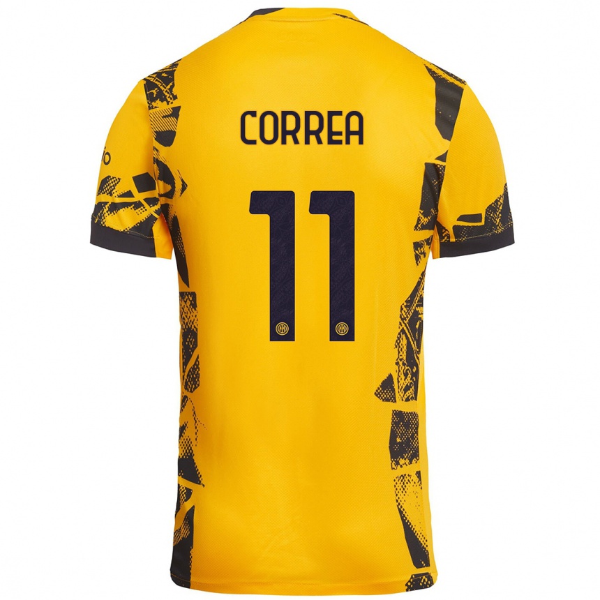 Enfant Football Maillot Joaquín Correa #11 Doré Noir Troisieme 2024/25