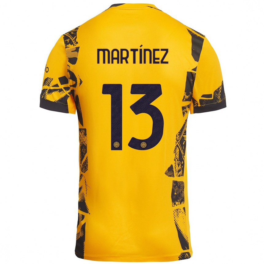 Enfant Football Maillot Josep Martínez #13 Doré Noir Troisieme 2024/25