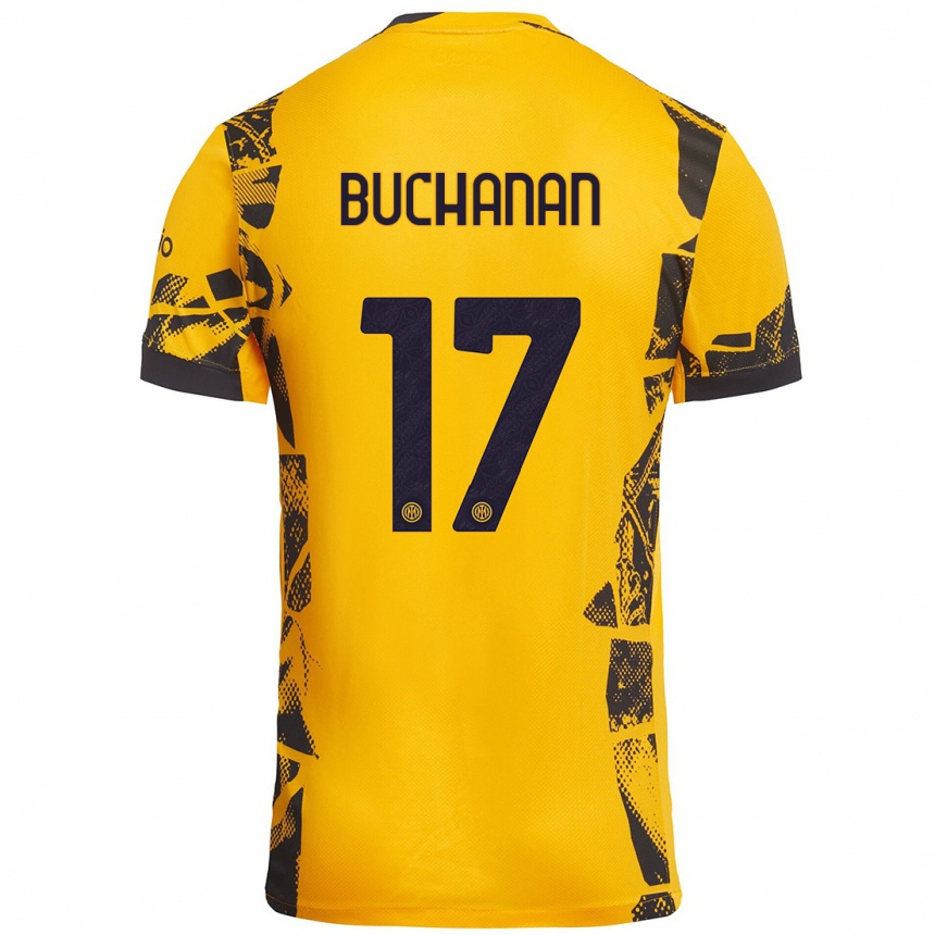 Enfant Football Maillot Tajon Buchanan #17 Doré Noir Troisieme 2024/25