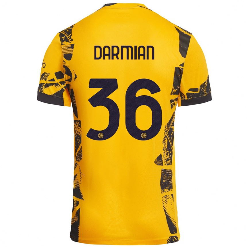 Enfant Football Maillot Matteo Darmian #36 Doré Noir Troisieme 2024/25