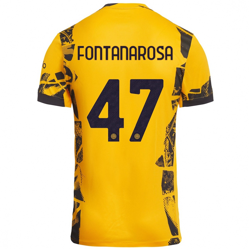 Enfant Football Maillot Alessandro Fontanarosa #47 Doré Noir Troisieme 2024/25