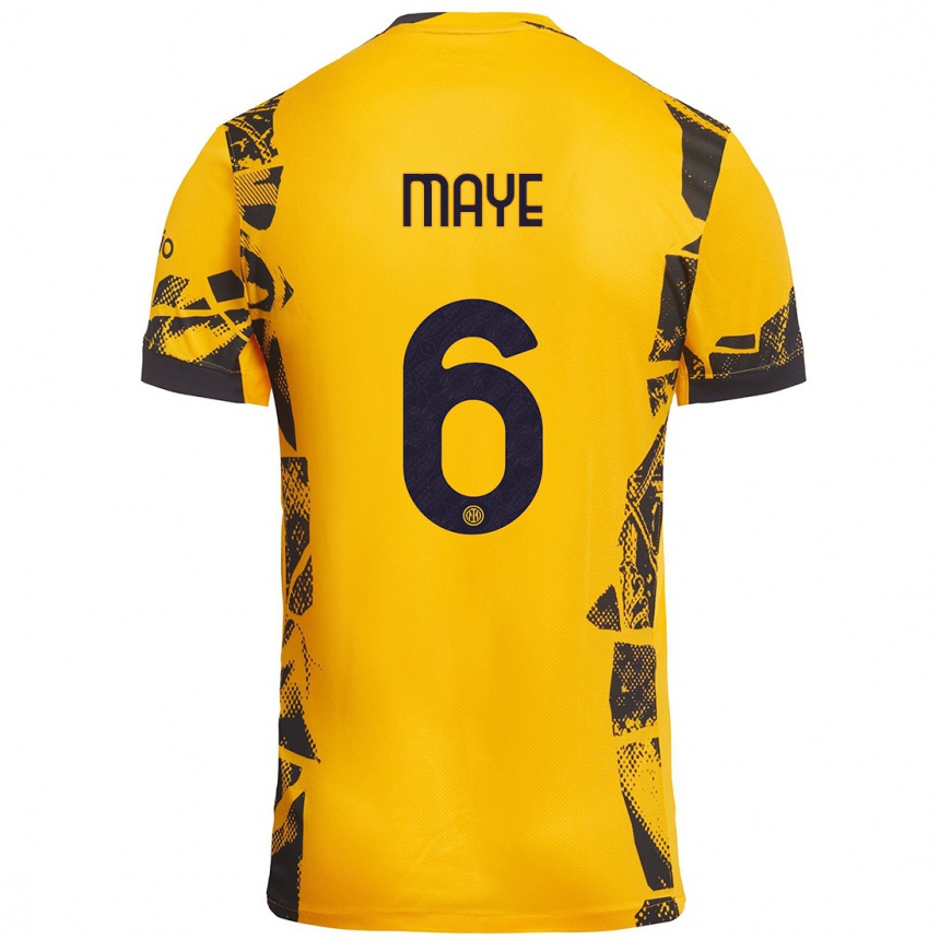 Enfant Football Maillot Yvan Maye #6 Doré Noir Troisieme 2024/25