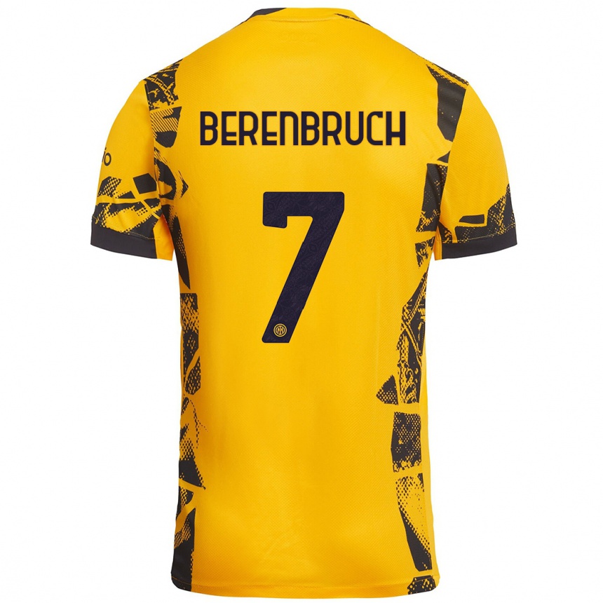 Enfant Football Maillot Thomas Berenbruch #7 Doré Noir Troisieme 2024/25