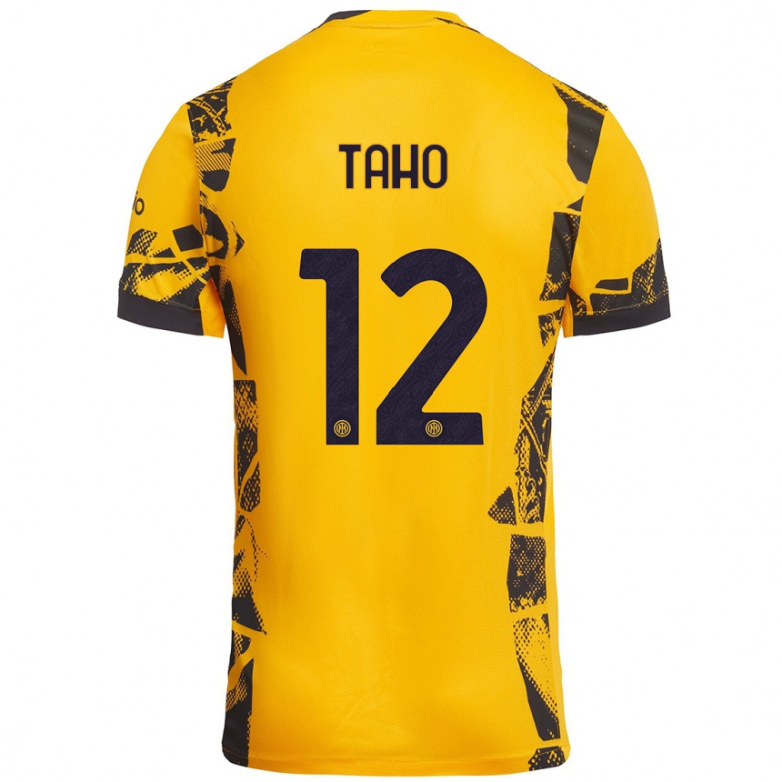 Enfant Football Maillot Alain Taho #12 Doré Noir Troisieme 2024/25