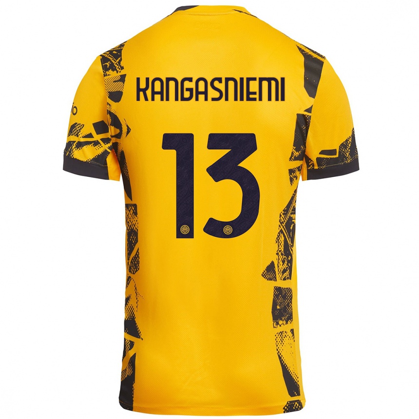 Enfant Football Maillot Ilari Kangasniemi #13 Doré Noir Troisieme 2024/25