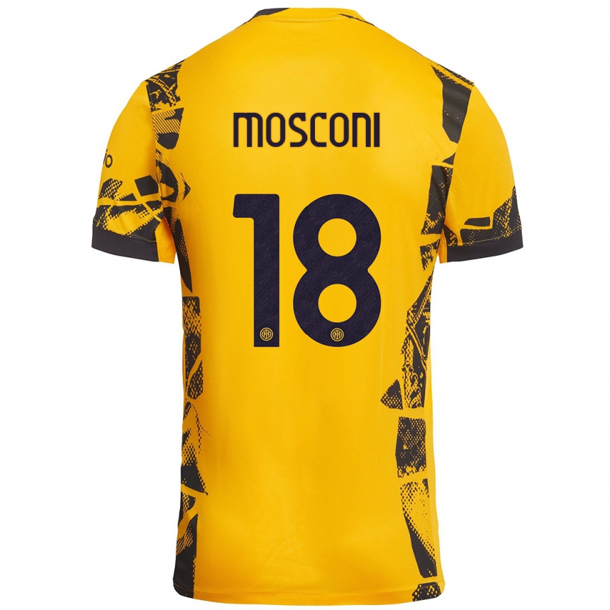 Enfant Football Maillot Mattia Mosconi #18 Doré Noir Troisieme 2024/25