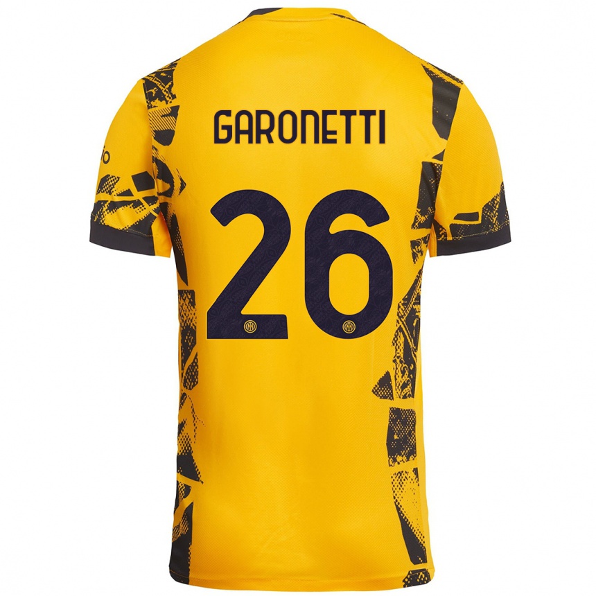 Enfant Football Maillot Gabriele Garonetti #26 Doré Noir Troisieme 2024/25