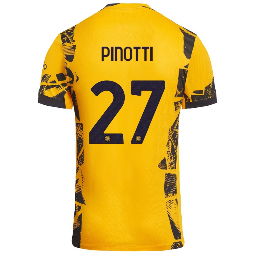 Enfant Football Maillot Manuel Pinotti #27 Doré Noir Troisieme 2024/25