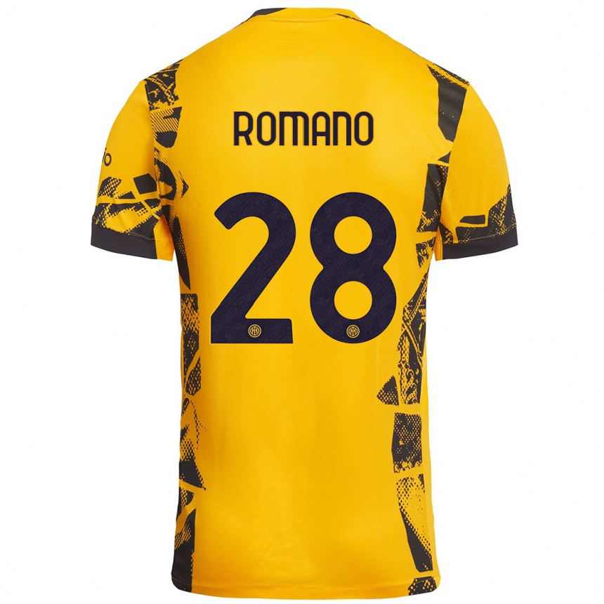 Enfant Football Maillot Thiago Romano #28 Doré Noir Troisieme 2024/25