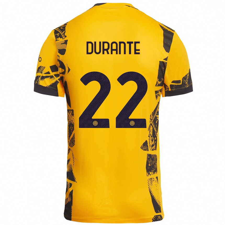 Enfant Football Maillot Francesca Durante #22 Doré Noir Troisieme 2024/25