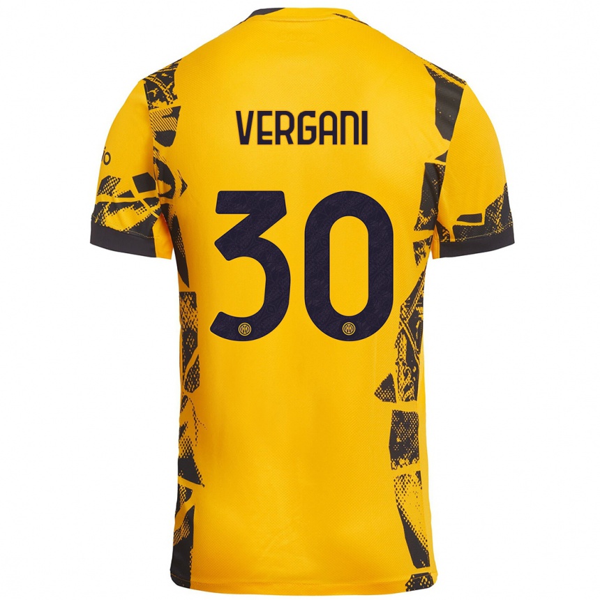 Enfant Football Maillot Bianca Vergani #30 Doré Noir Troisieme 2024/25