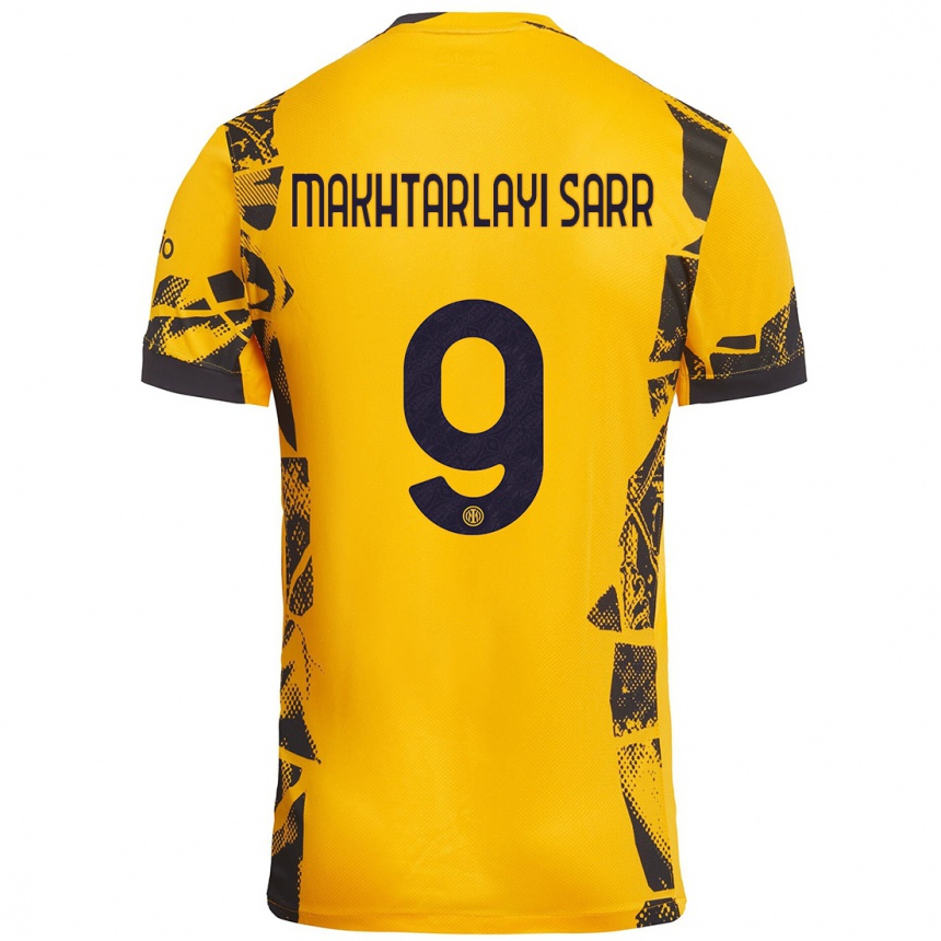 Enfant Football Maillot Amadou Makhtarlayi Sarr #9 Doré Noir Troisieme 2024/25