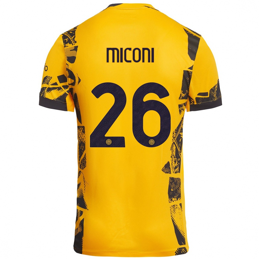 Enfant Football Maillot Riccardo Miconi #26 Doré Noir Troisieme 2024/25