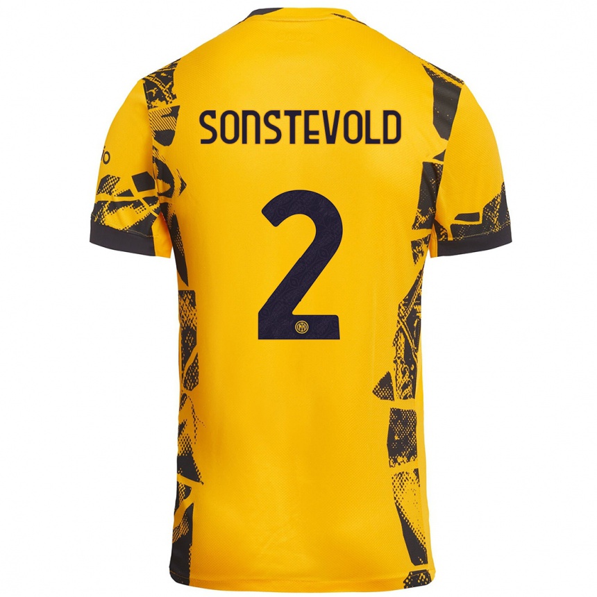 Enfant Football Maillot Anja Sonstevold #2 Doré Noir Troisieme 2024/25