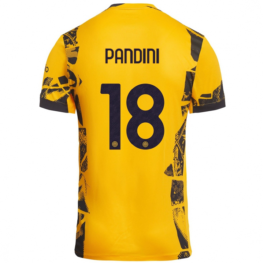 Enfant Football Maillot Marta Pandini #18 Doré Noir Troisieme 2024/25