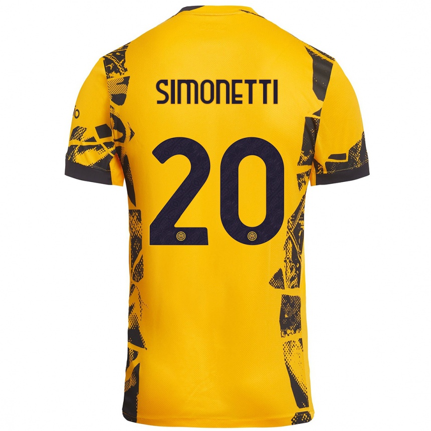 Enfant Football Maillot Flaminia Simonetti #20 Doré Noir Troisieme 2024/25