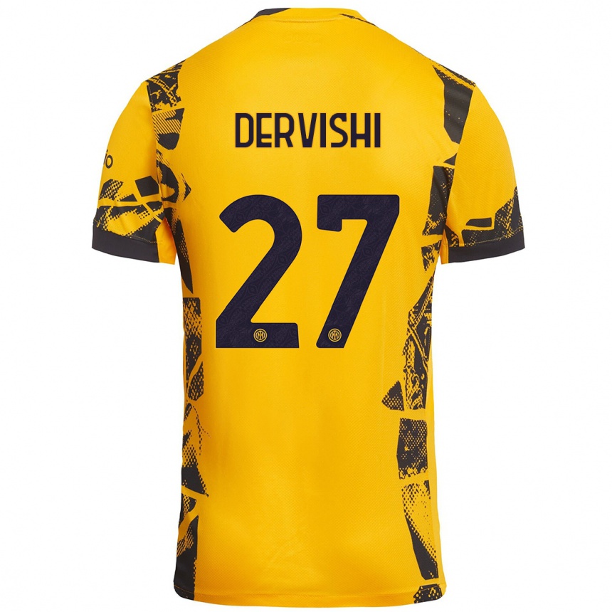 Enfant Football Maillot Kristian Dervishi #27 Doré Noir Troisieme 2024/25