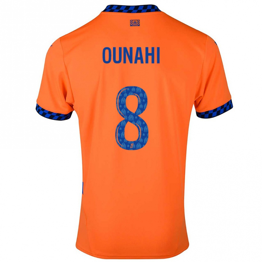 Enfant Football Maillot Azzedine Ounahi #8 Orange Bleu Foncé Troisieme 2024/25