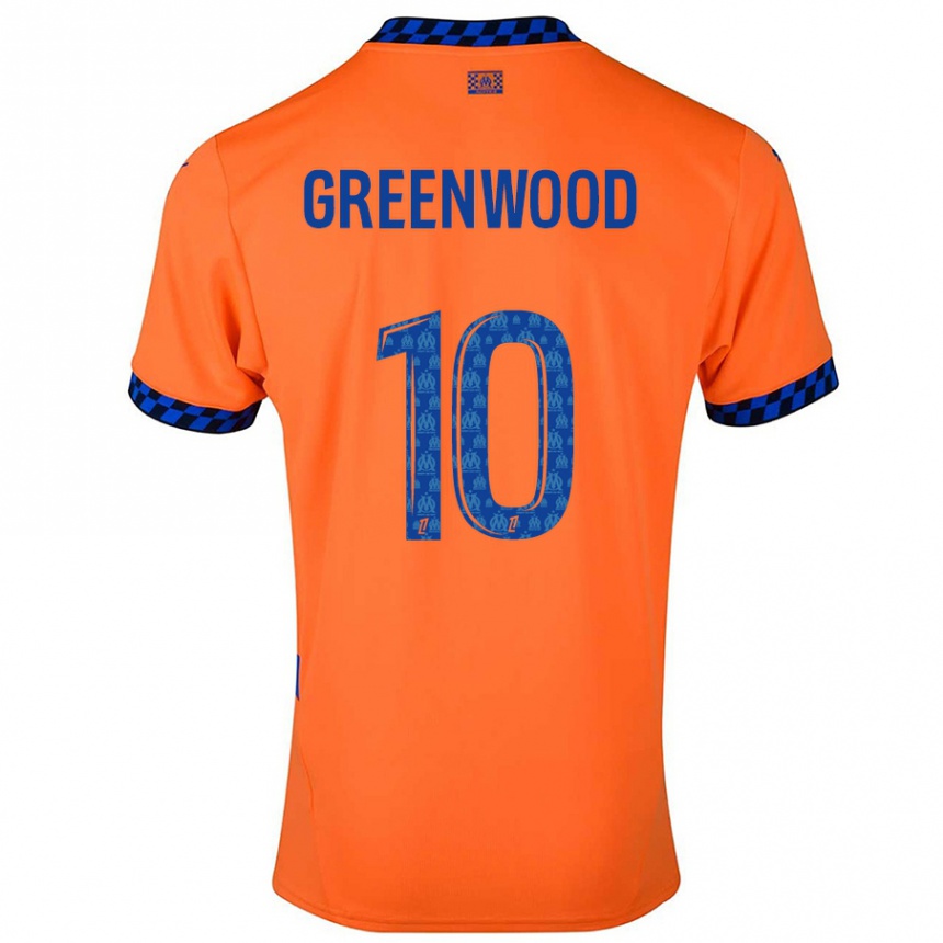 Enfant Football Maillot Mason Greenwood #10 Orange Bleu Foncé Troisieme 2024/25