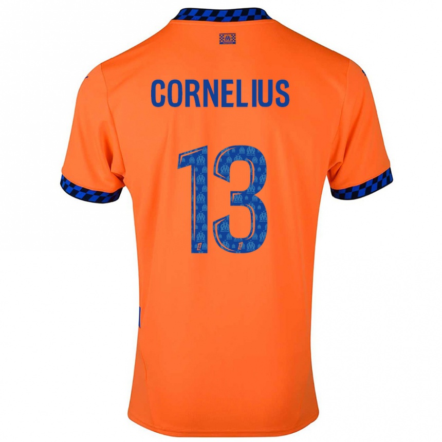 Enfant Football Maillot Derek Cornelius #13 Orange Bleu Foncé Troisieme 2024/25