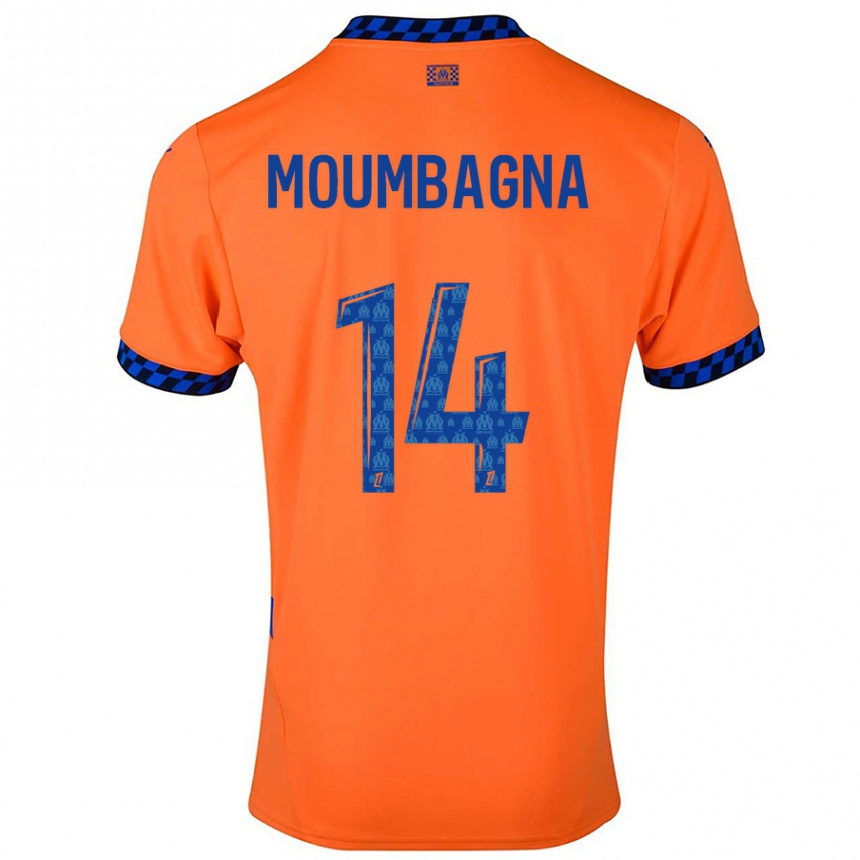 Enfant Football Maillot Faris Moumbagna #14 Orange Bleu Foncé Troisieme 2024/25