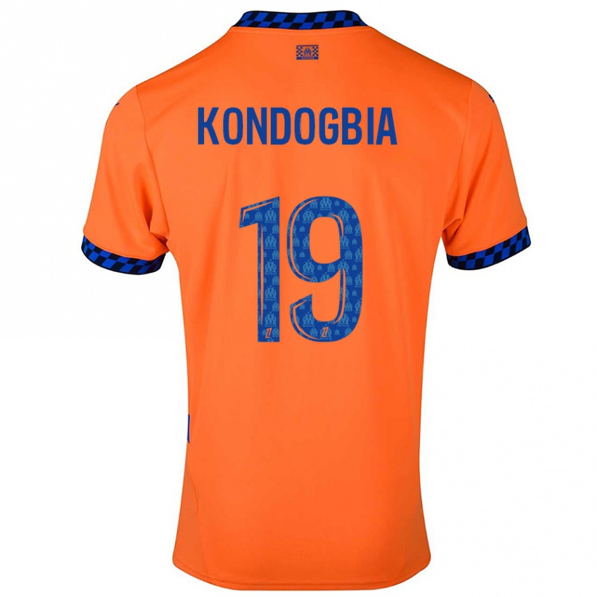 Enfant Football Maillot Geoffrey Kondogbia #19 Orange Bleu Foncé Troisieme 2024/25