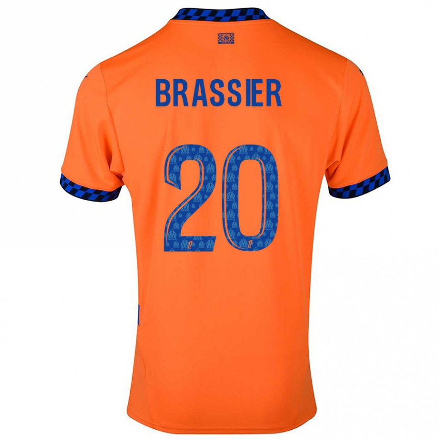 Enfant Football Maillot Lilian Brassier #20 Orange Bleu Foncé Troisieme 2024/25