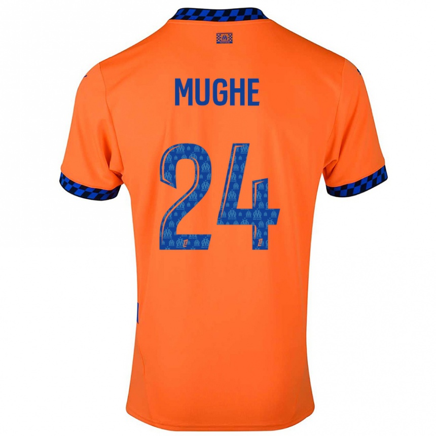 Enfant Football Maillot François Mughe #24 Orange Bleu Foncé Troisieme 2024/25