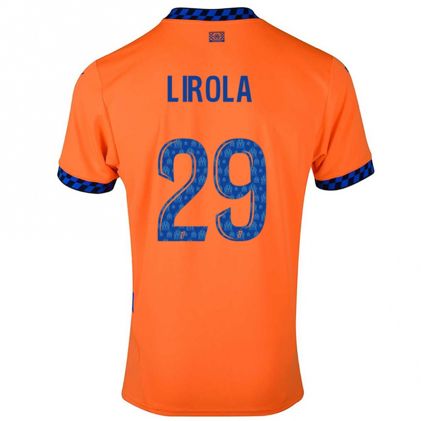 Enfant Football Maillot Pol Lirola #29 Orange Bleu Foncé Troisieme 2024/25