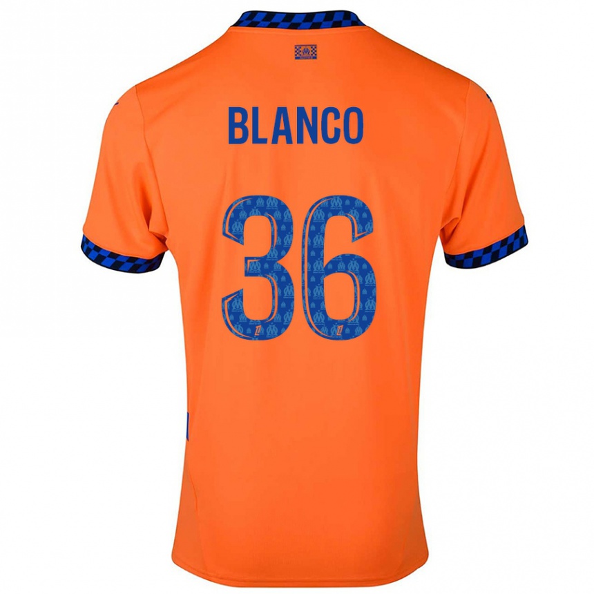 Enfant Football Maillot Ruben Blanco #36 Orange Bleu Foncé Troisieme 2024/25