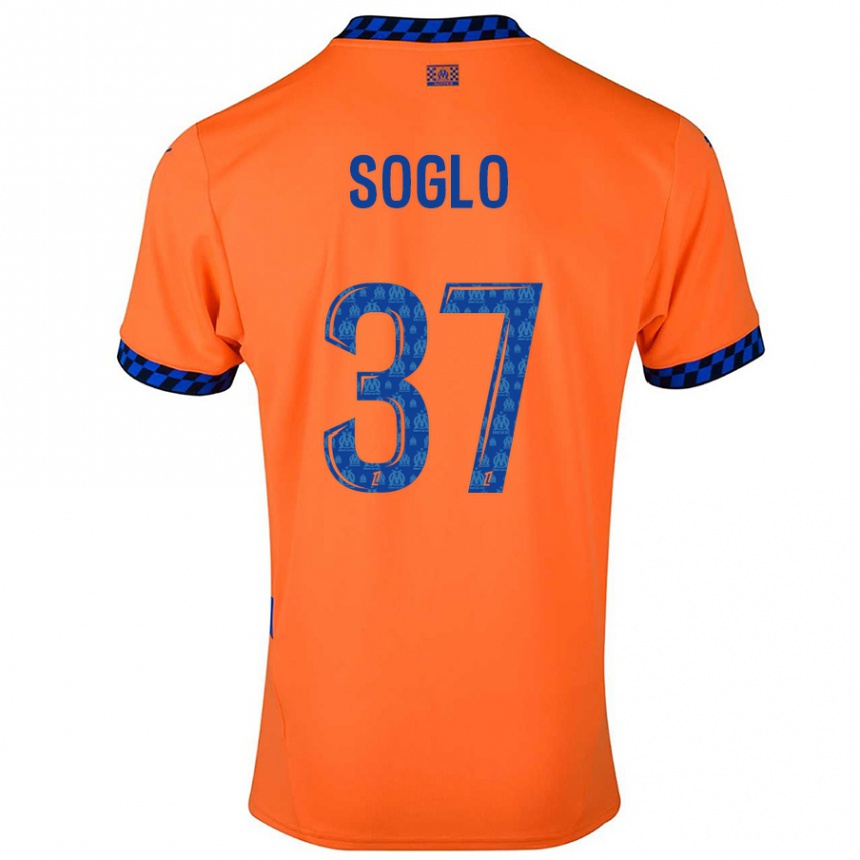 Enfant Football Maillot Emran Soglo #37 Orange Bleu Foncé Troisieme 2024/25