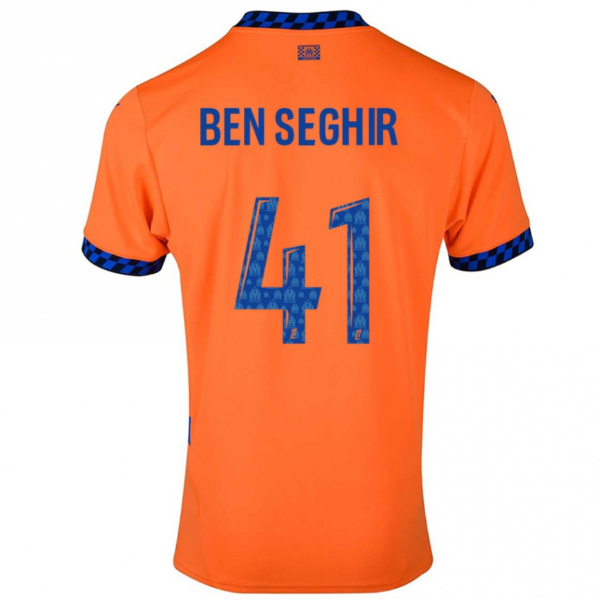 Enfant Football Maillot Salim Ben Seghir #41 Orange Bleu Foncé Troisieme 2024/25