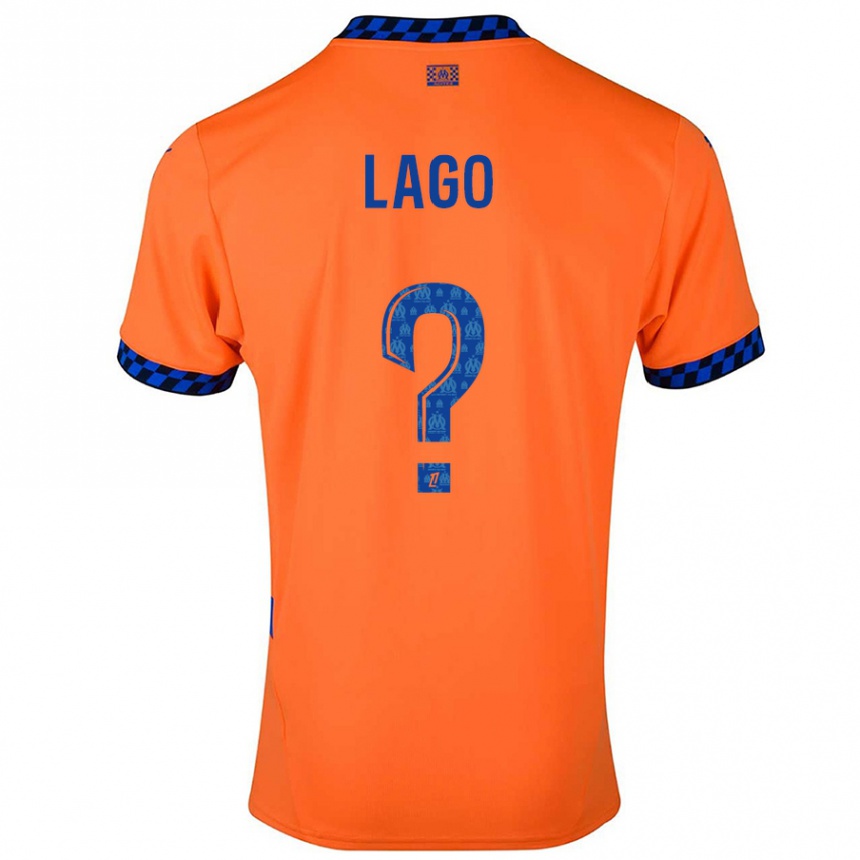 Enfant Football Maillot Ange Lago #0 Orange Bleu Foncé Troisieme 2024/25