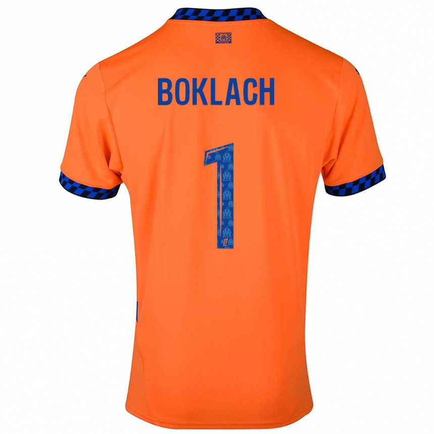 Enfant Football Maillot Kateryna Boklach #1 Orange Bleu Foncé Troisieme 2024/25