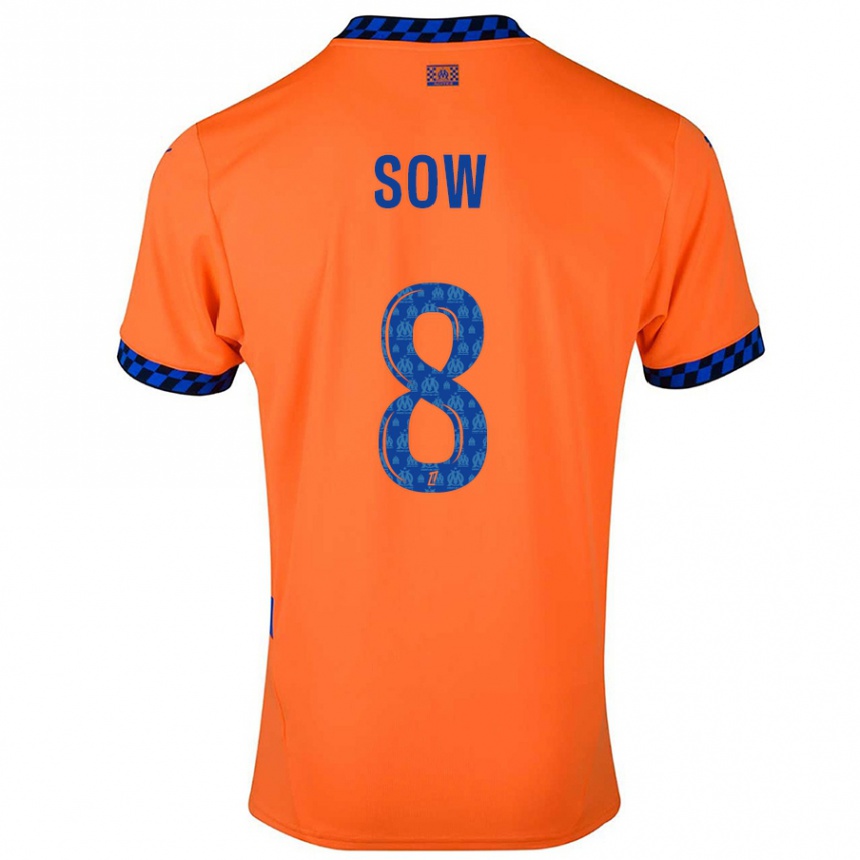 Enfant Football Maillot Mbayang Sow #8 Orange Bleu Foncé Troisieme 2024/25