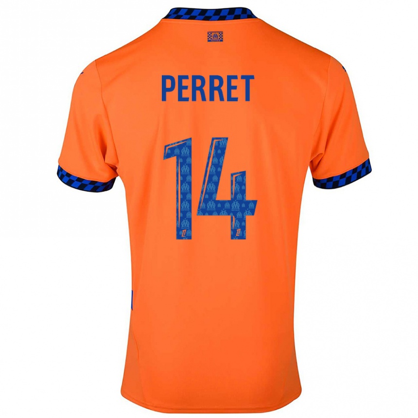 Enfant Football Maillot Jenny Perret #14 Orange Bleu Foncé Troisieme 2024/25