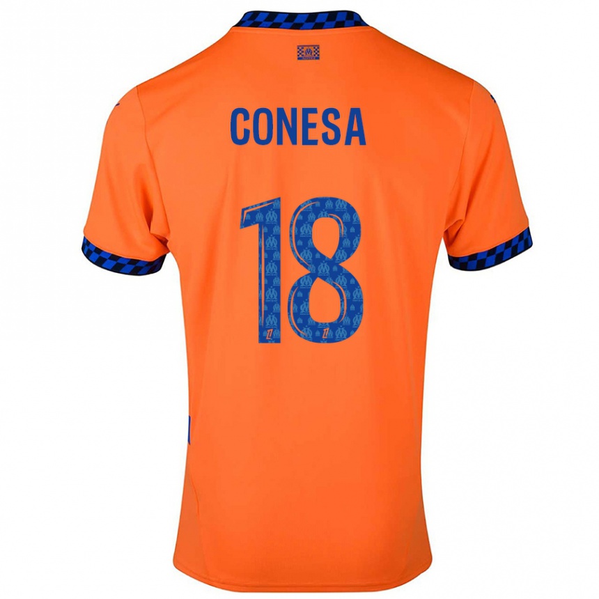 Enfant Football Maillot Anna Conesa #18 Orange Bleu Foncé Troisieme 2024/25