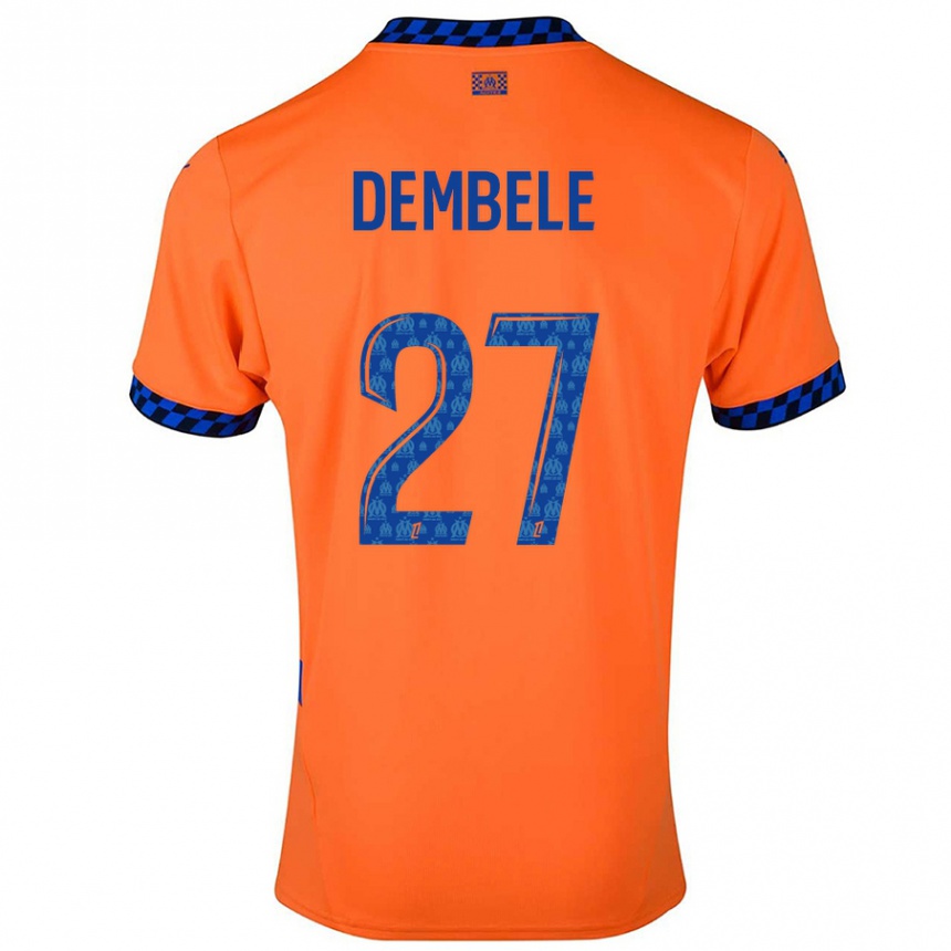 Enfant Football Maillot Coumba Dembélé #27 Orange Bleu Foncé Troisieme 2024/25