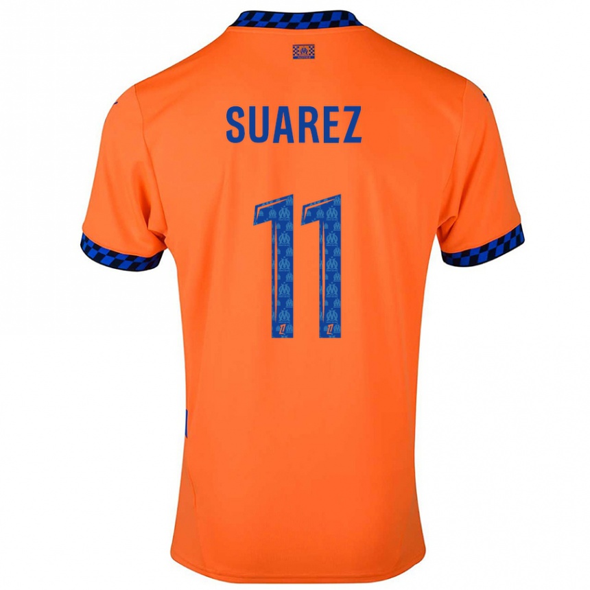 Enfant Football Maillot Luis Suarez #11 Orange Bleu Foncé Troisieme 2024/25