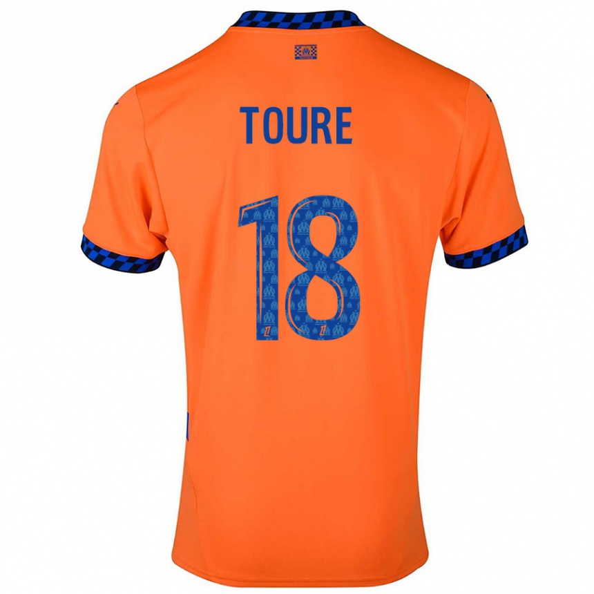 Enfant Football Maillot Isaak Toure #18 Orange Bleu Foncé Troisieme 2024/25