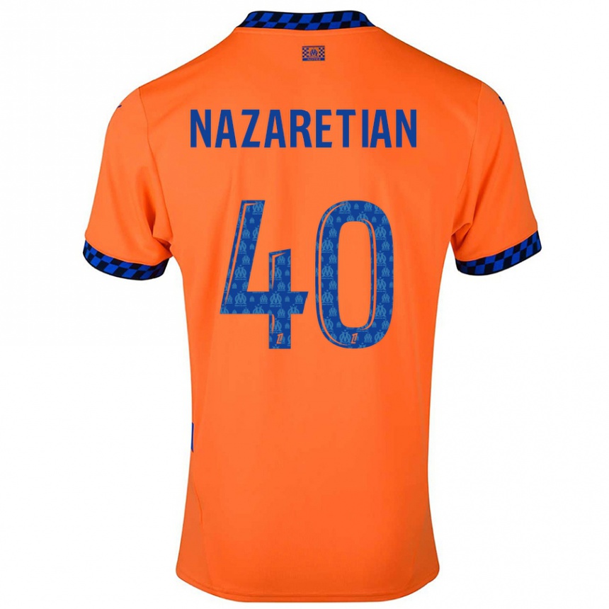 Enfant Football Maillot Manuel Nazaretian #40 Orange Bleu Foncé Troisieme 2024/25