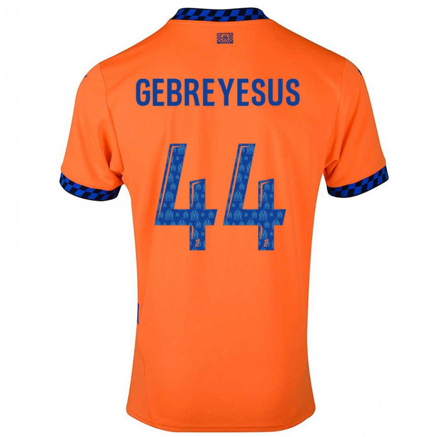 Enfant Football Maillot Esey Gebreyesus #44 Orange Bleu Foncé Troisieme 2024/25