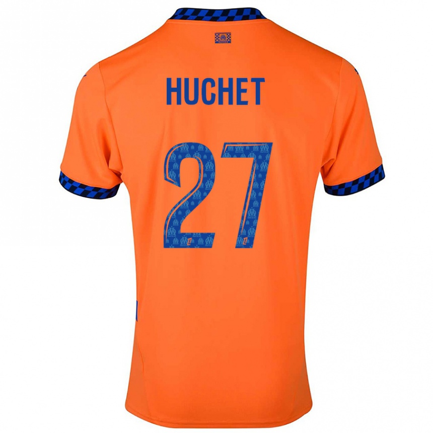 Enfant Football Maillot Sarah Huchet #27 Orange Bleu Foncé Troisieme 2024/25