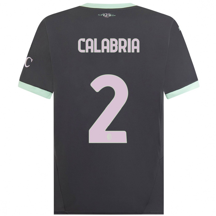 Enfant Football Maillot Davide Calabria #2 Gris Troisieme 2024/25