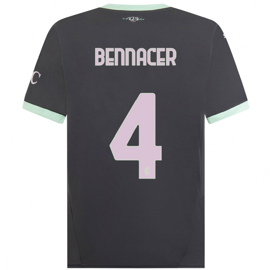 Enfant Football Maillot Ismael Bennacer #4 Gris Troisieme 2024/25