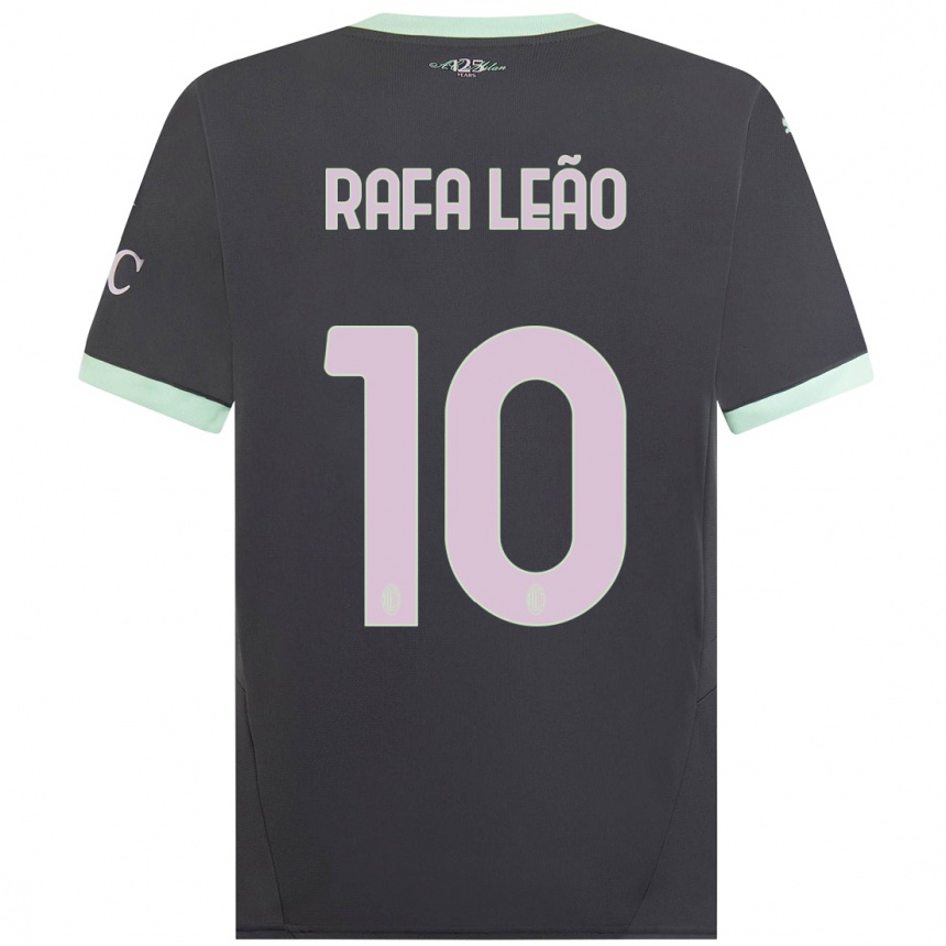 Enfant Football Maillot Rafael Leao #10 Gris Troisieme 2024/25