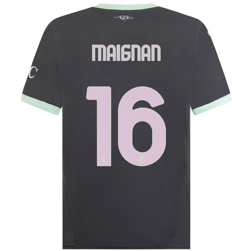 Enfant Football Maillot Mike Maignan #16 Gris Troisieme 2024/25