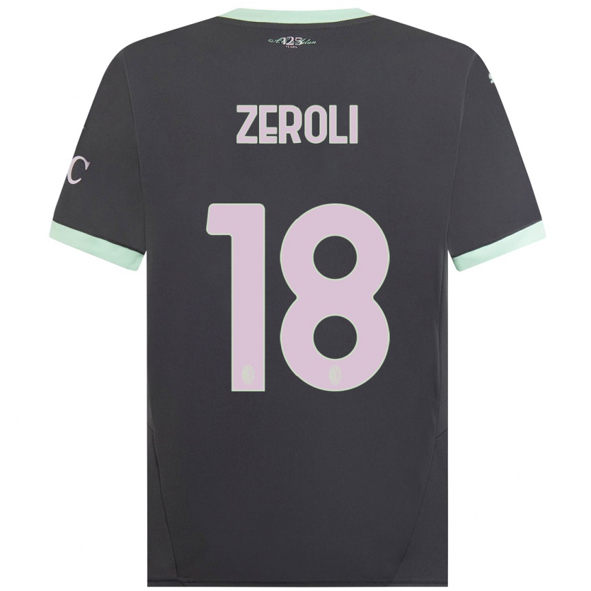 Enfant Football Maillot Kevin Zeroli #18 Gris Troisieme 2024/25