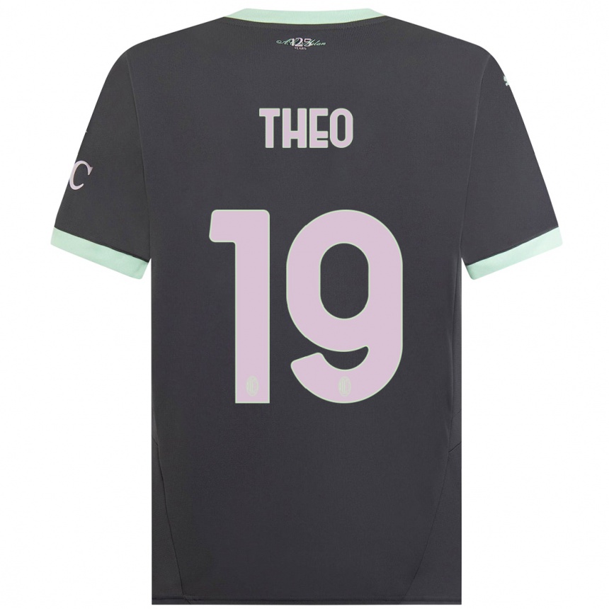 Enfant Football Maillot Theo Hernandez #19 Gris Troisieme 2024/25